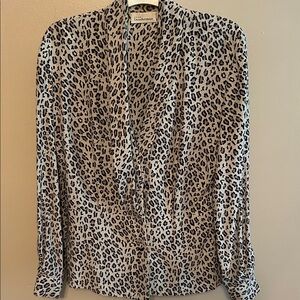 Zara Animal Print Long Sleeve Top